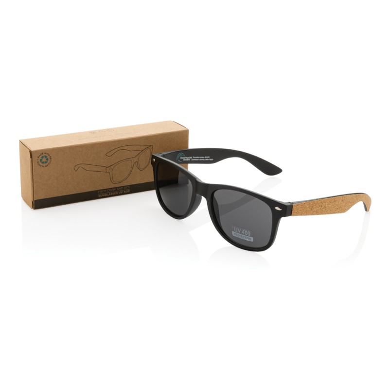 Zonnebril - gerecycled kunststof met FSC® kurk - UV400 - FSC® kraft verpakking