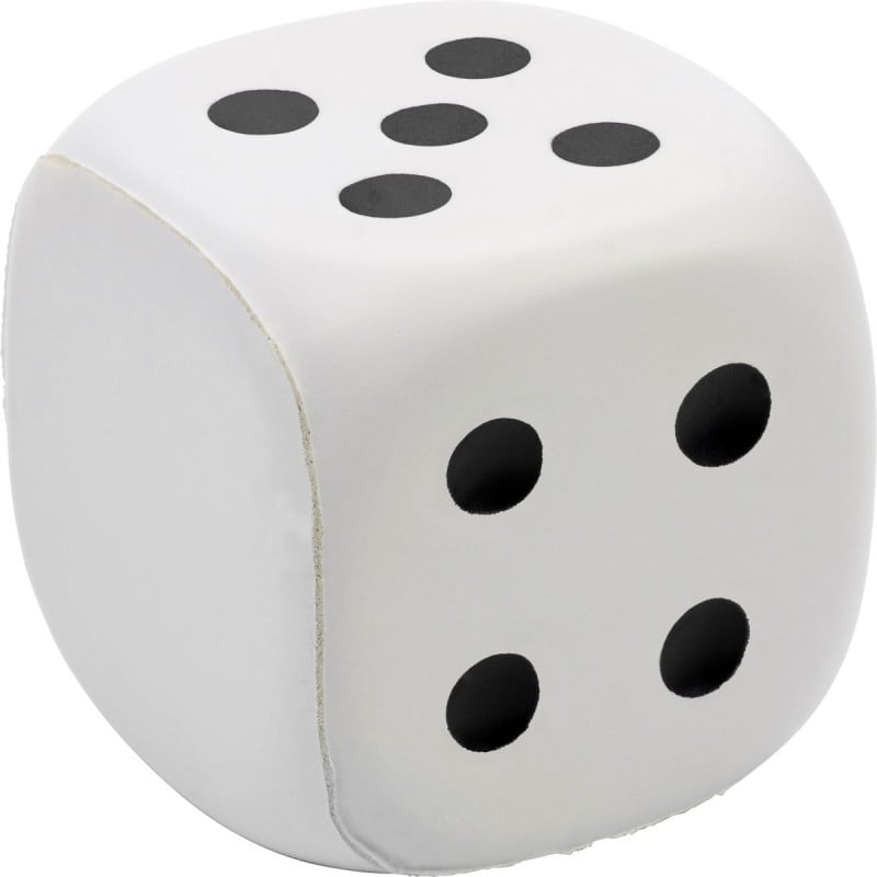 anti-stress bal - dobbelsteen - met cijfers - 5,4 cm - PU