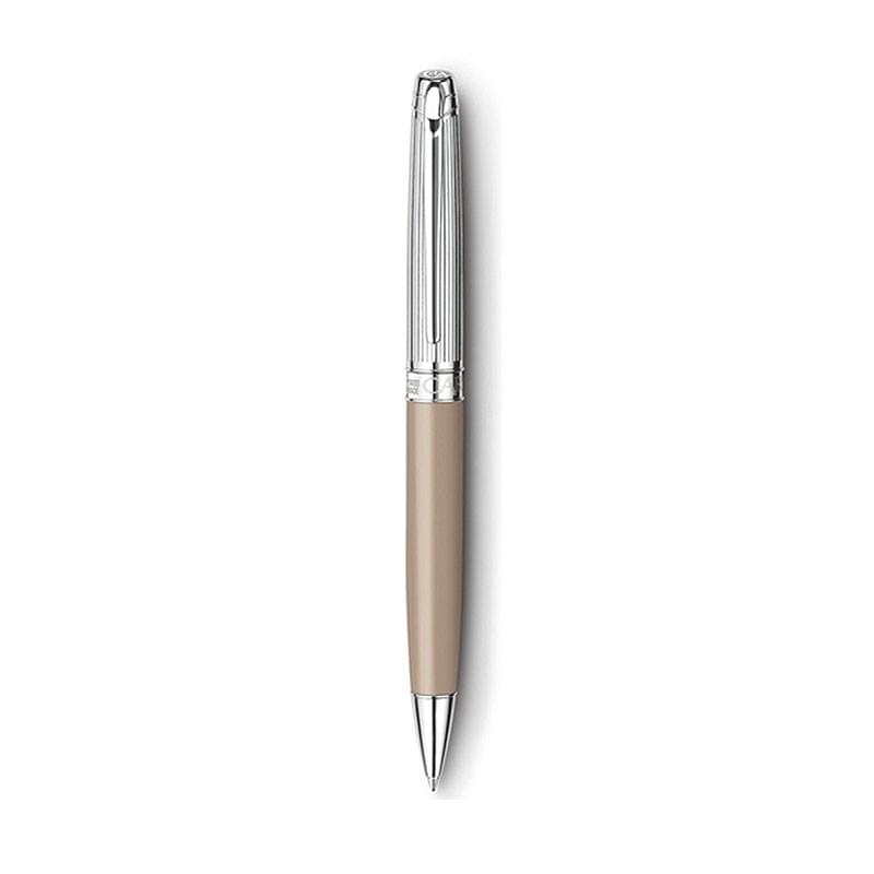 Caran d'Ache Leman Rhodium balpen - metaal - blauwe inkt