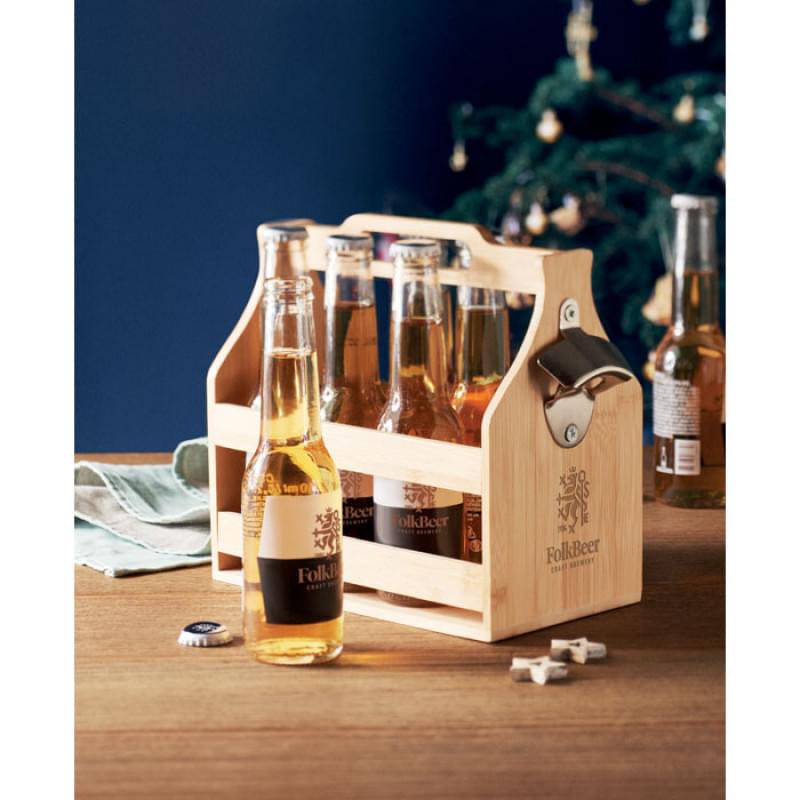 Bamboe bierkrat 6 flessen bambo