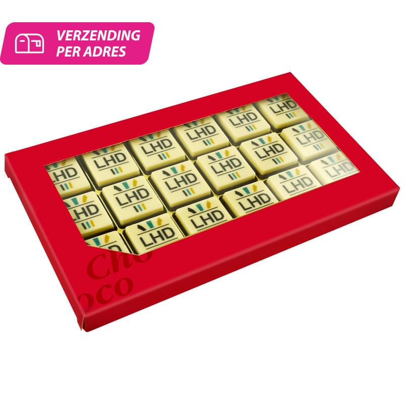 Chocolade blokjes - 198 gram - 18 stuks - melk en wit - geschenkdoos