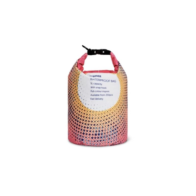 Waterafstotende tas - 5L - polyester - 210D - karabijnhaak - all-over bedrukking