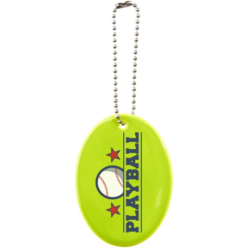  RFX™ ovale hanger - PVC - reflecterend - met wit koord en veiligheidsnaald