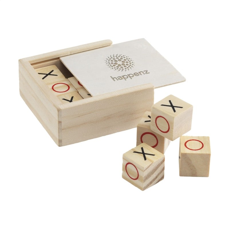 Game spel - tic tac toe - hout - verpakt in houten doosje