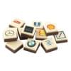 Logoblokje chocolade - 11 gram per stuk - melk - vanaf 48 stuks in tray