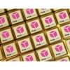 Logoblokje chocolade - 11 gram per stuk - melk - vanaf 48 stuks in tray