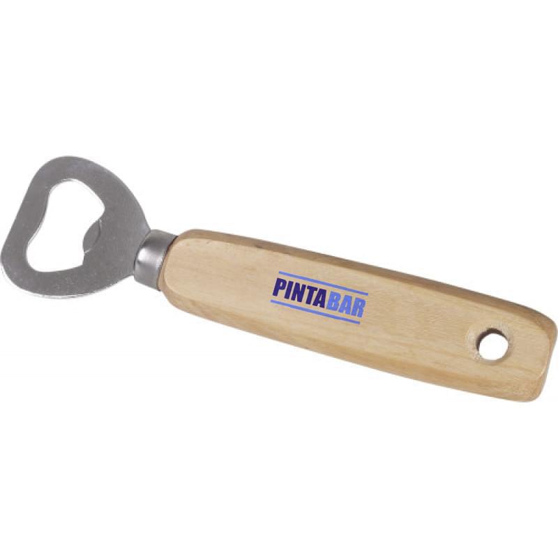 Travis flesopener - hout en RVS