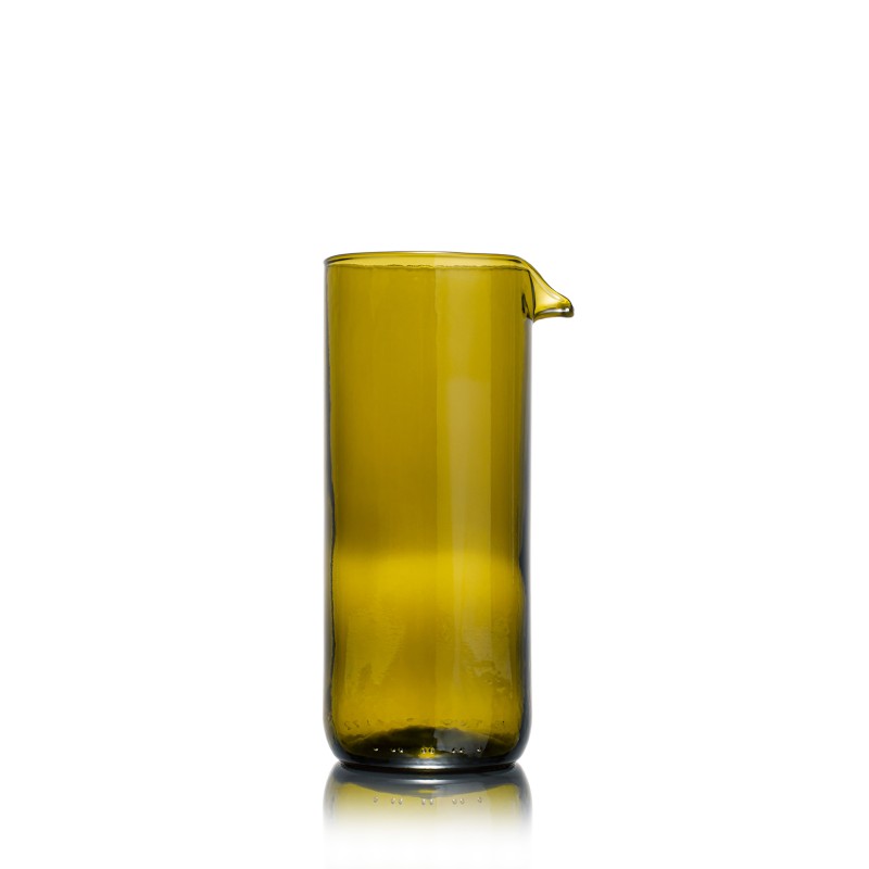 Rebottled® karaf 600ml - upcycled olijfkleurig glas