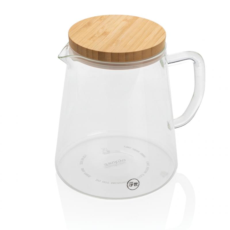 Ukiyo karaf 1.2L - glas - bamboe deksel - morsbestendig