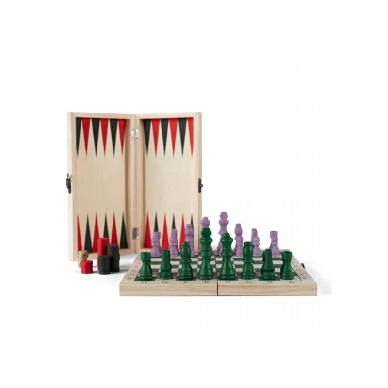 Byon Beth bordspel - hout - schaken - backgammon