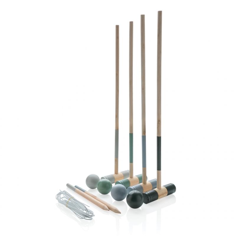 Croquet set - hout - outdoor - verpakt in katoenen zakje