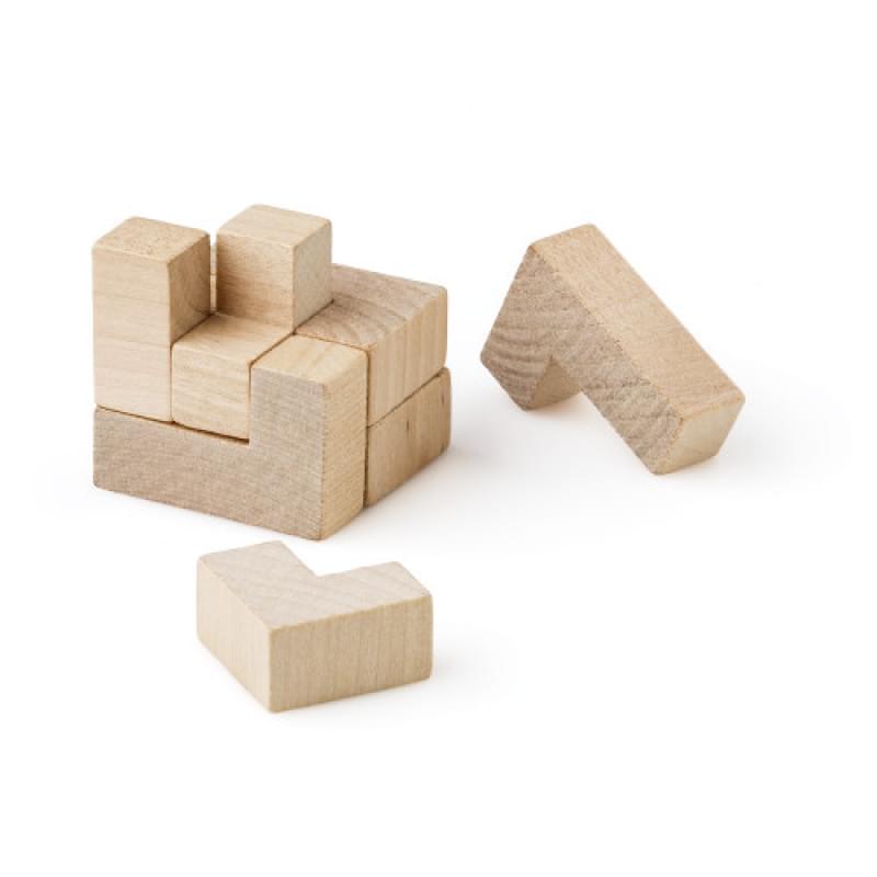 Amber puzzel - hout - verpakt in katoenen zakje