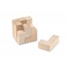 Trikesnats breinbreker - hout - 3 x 3 x 3 kubus - verpakt in katoenen zakje