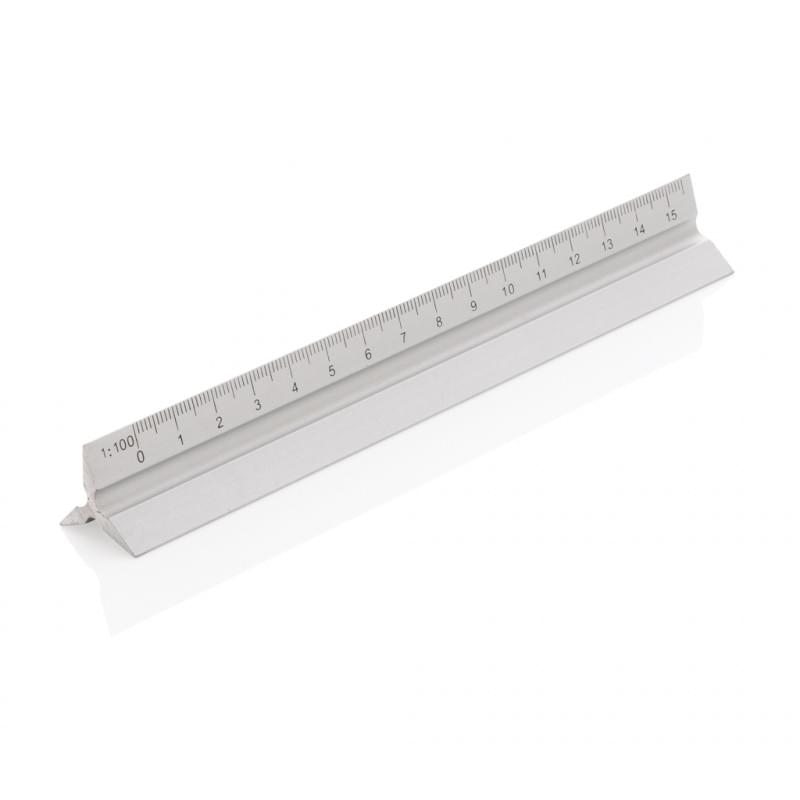 Driehoekige liniaal - aluminium - 15 cm - 5 schalen