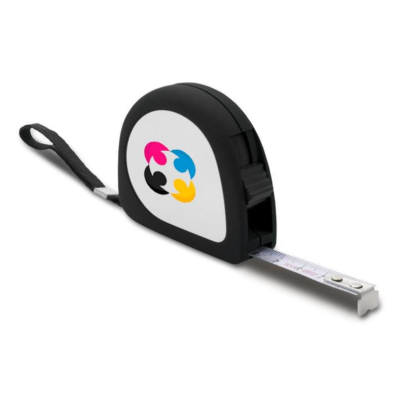 Rolmaat - 3 m - kunststof - riemclip - polskoord