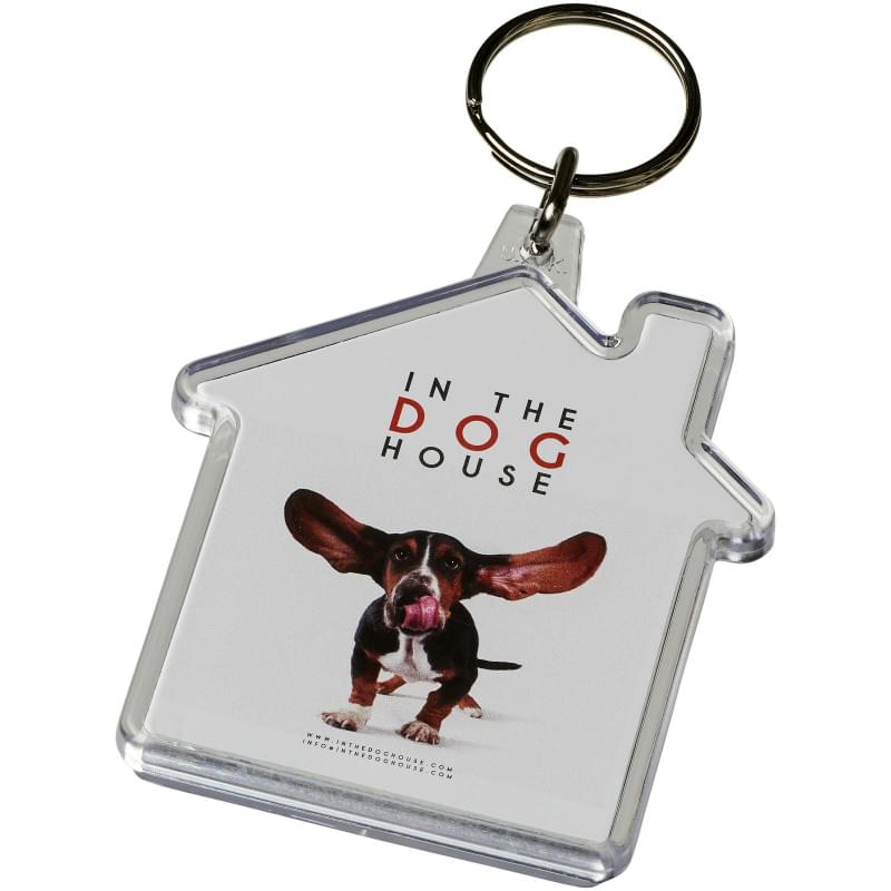 Huis sleutelhanger - kunststof - 7 cm