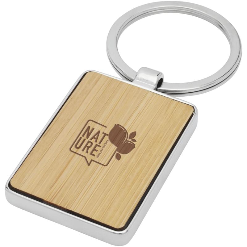 Neta sleutelhanger - bamboe - 5 cm - zink behuizing
