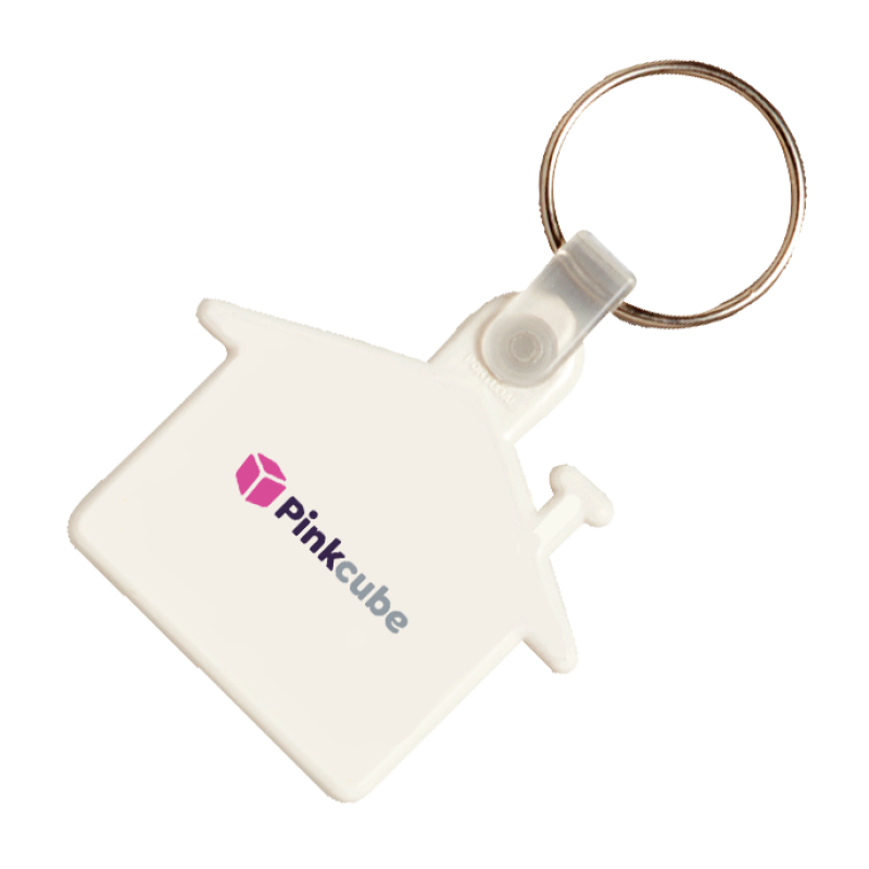 Huis sleutelhanger - kunststof - 4.5 cm