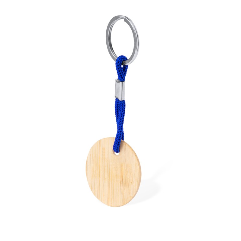 Cirbam ronde sleutelhanger - bamboe - gekleurd koord