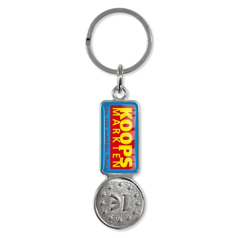 Coiny sleutelhanger - metaal - met winkelwagenmuntje