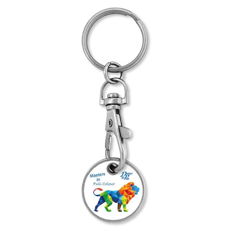Loja sleutelhanger - metaal - Ø 2.1 cm - met winkelwagenmuntje