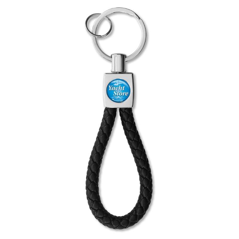 Sleutelhanger - metaal - met koord - met label
