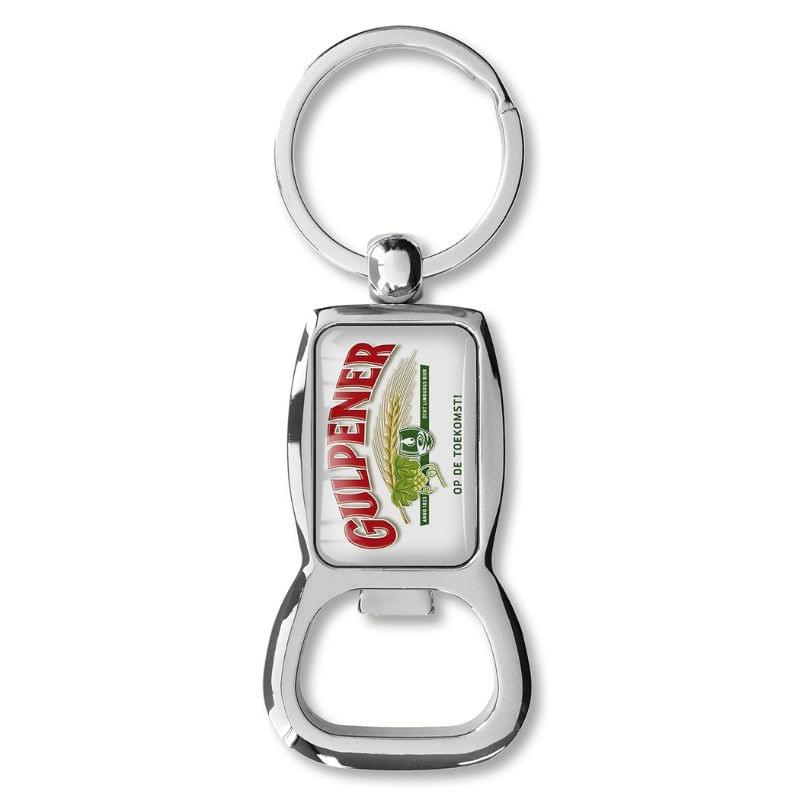 Sleutelhanger - metaal - flesopener - met label