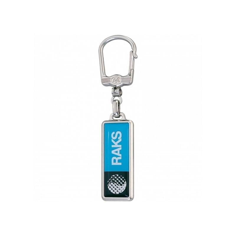 Rechthoek sleutelhanger - metaal - 10.8 cm - met doming label - met clip