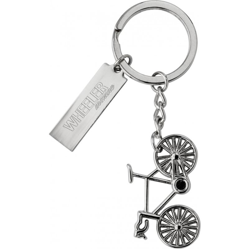 Racefiets sleutelhanger - metaal - geschenkverpakking