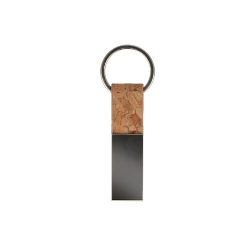 Sleutelhanger - kurk en metaal - 7 cm