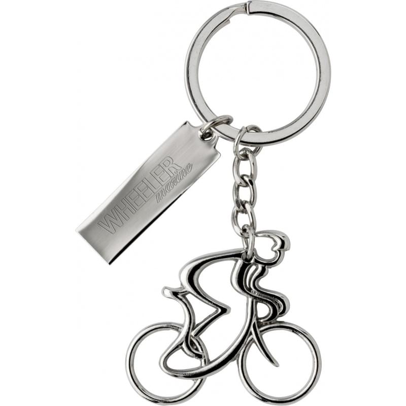 Wielrenner sleutelhanger - metaal - geschenkverpakking