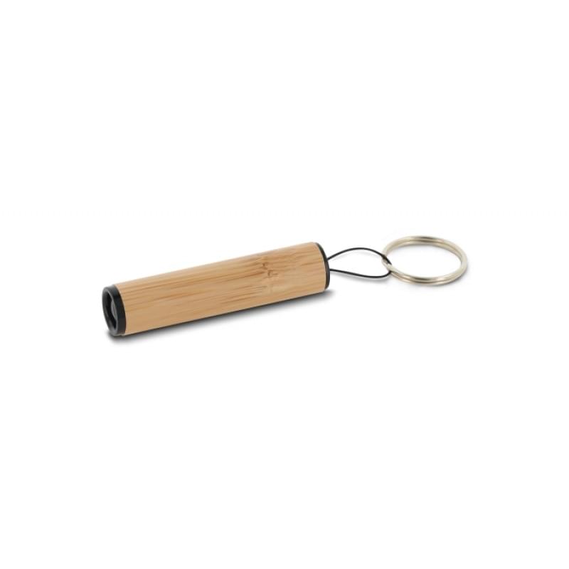 Zaklamp - bamboe - met sleutelhanger