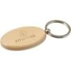 Katherine ovale sleutelhanger - hout - 6.2 cm