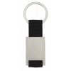Yip rechthoek sleutelhanger - metaal - 6.5 cm - gekleurd polyester lint