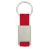 Yip rechthoek sleutelhanger - metaal - 6.5 cm - gekleurd polyester lint