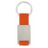 Yip rechthoek sleutelhanger - metaal - 6.5 cm - gekleurd polyester lint