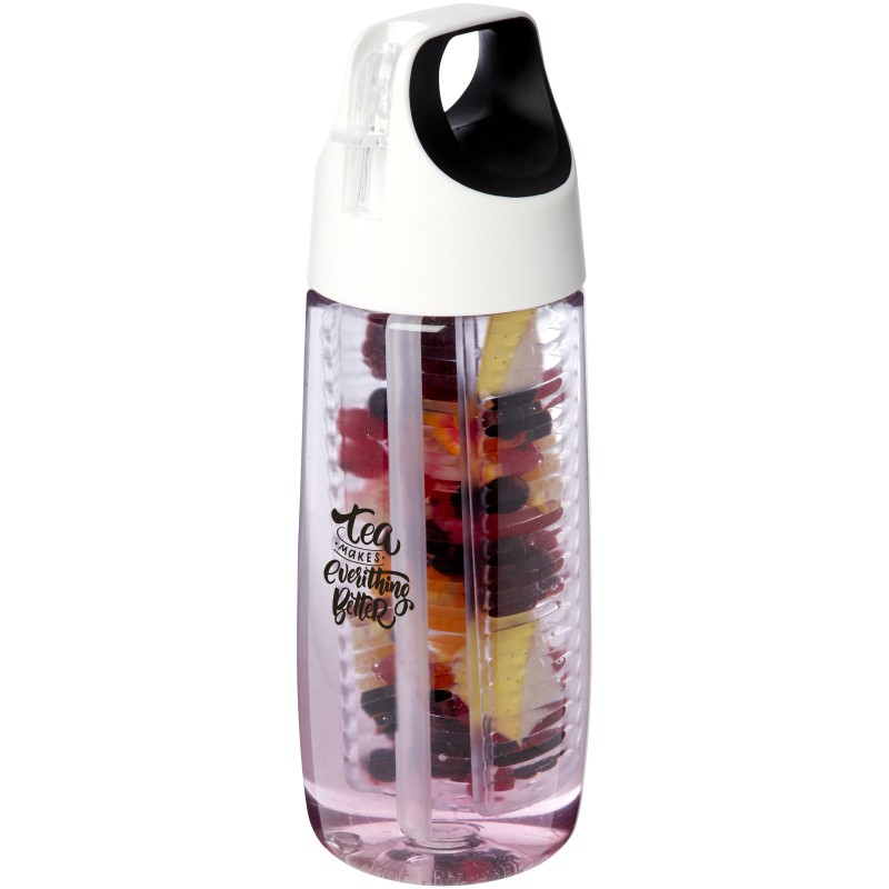 HydroFruit waterfles infuser 700 ml - rPET - schroefdop met rietje