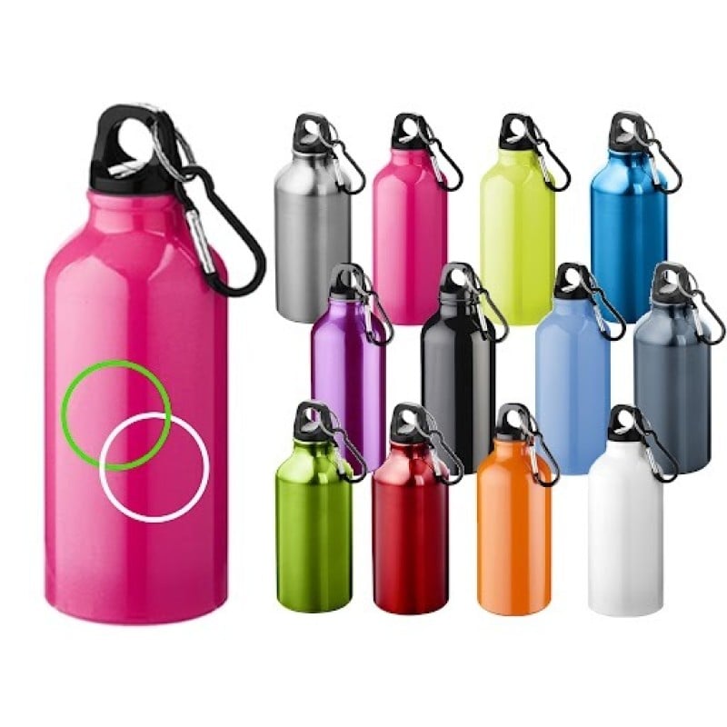 Oregon drinkfles 400ml - aluminium - enkelwandig met karabijnhaak