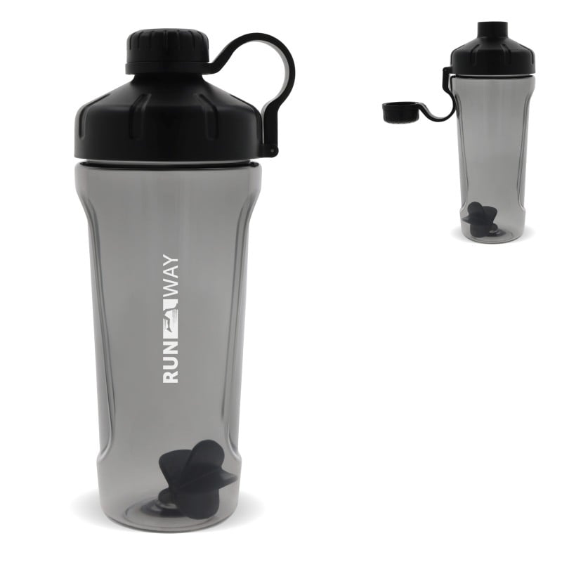Eiwit shaker 900 ml - kunststof - met mixer ball