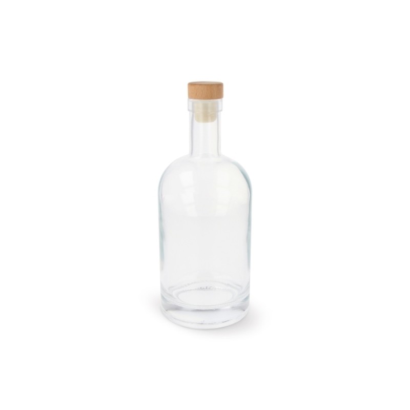 Waterfles 750 ml - glas - houten dop 