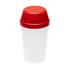 Multi shaker 300ml - plastic - transparant - gekleurde draaideksel
