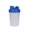 Protein shaker 400ml - plastic - transparant - afsluitbaar schroefdop - uitneembaar zeefje