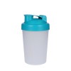 Protein shaker 400ml - plastic - transparant - afsluitbaar schroefdop - uitneembaar zeefje