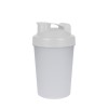 Protein shaker 400ml - plastic - transparant - afsluitbaar schroefdop - uitneembaar zeefje