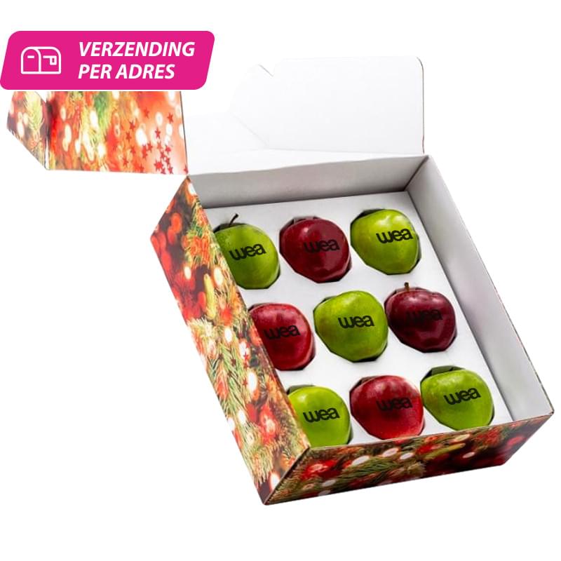 9 appels in een geschenkverpakking