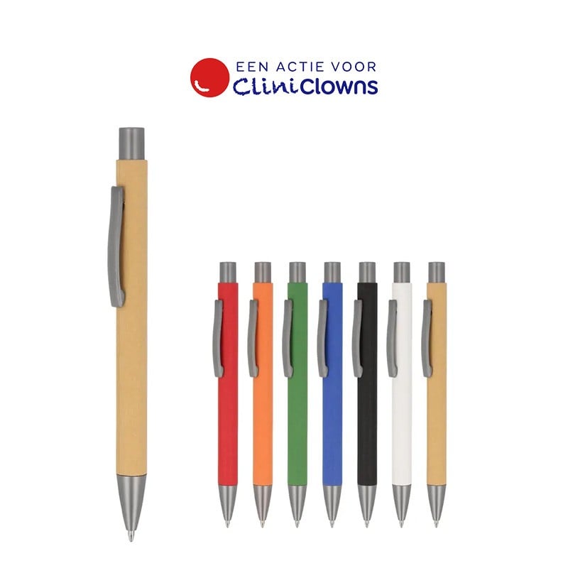 New York balpen - papier - blauwe inkt - kunststof top, clip en punt