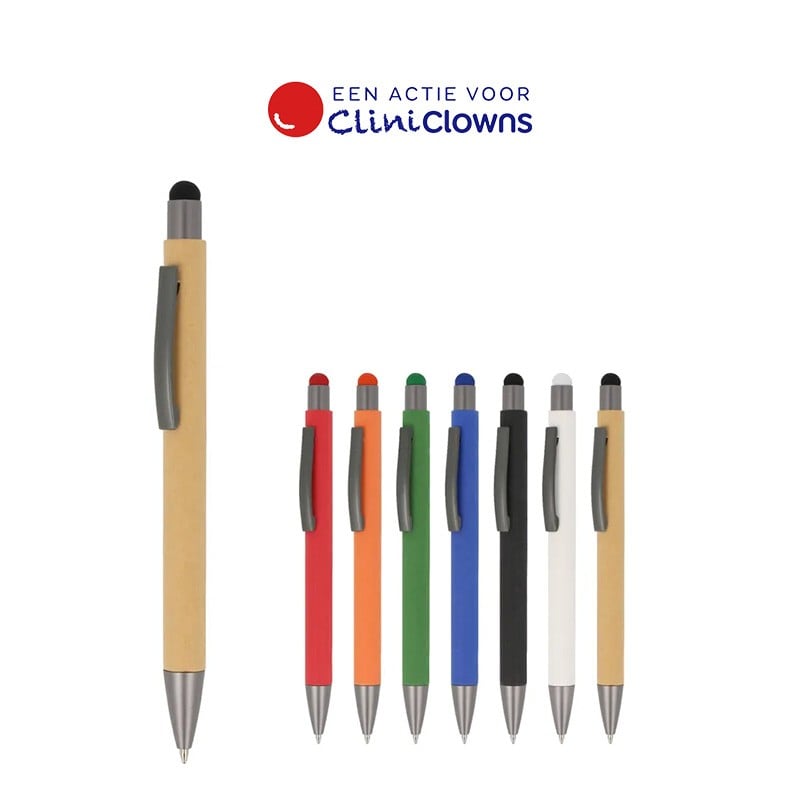 New York stylus balpen - papier - blauwe inkt - kunststof top, clip en punt
