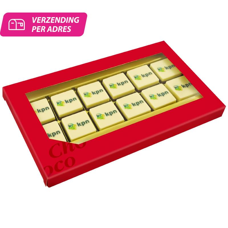 Chocoladeblokjes - 132 gram - 12 stuks - melk en wit - geschenkdoos