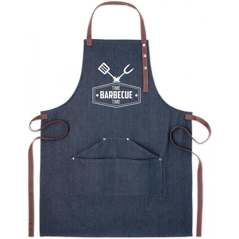 Denim schort - 83x63 cm - 240 g/m² - drie voorzakken