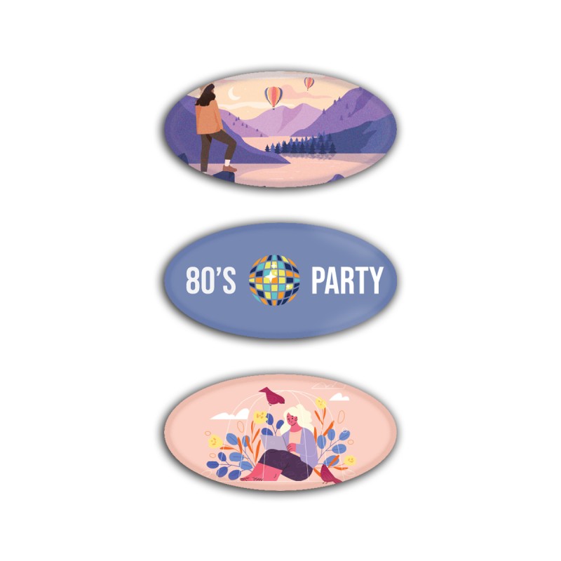 Doming stickers ovaal - 40x20 mm